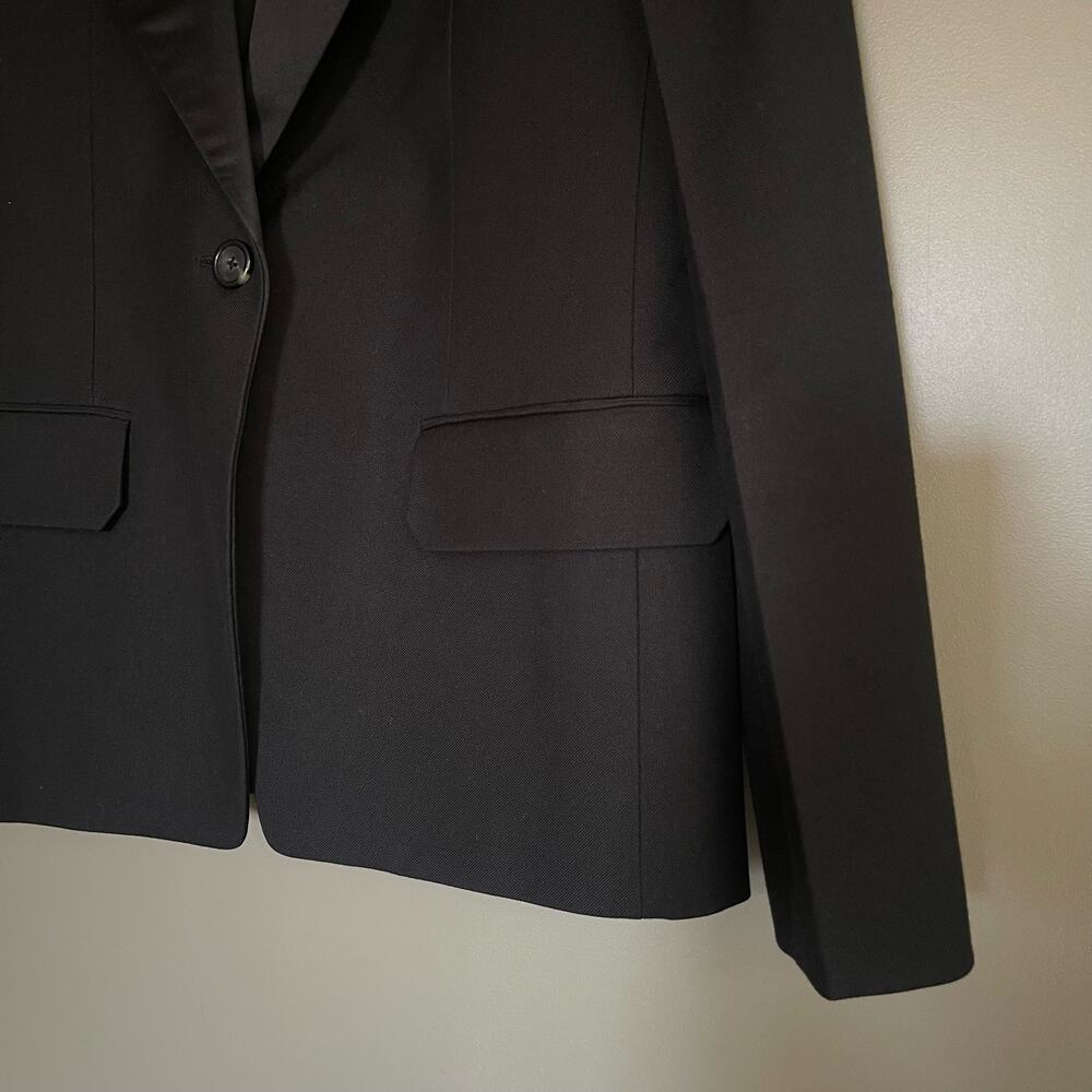 Helmut Lang Shiny Lapel One Button Canvas Tux Bla… - image 7